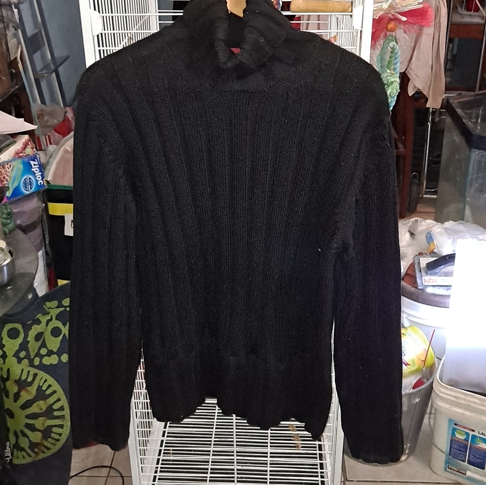 Black turtleneck sweater